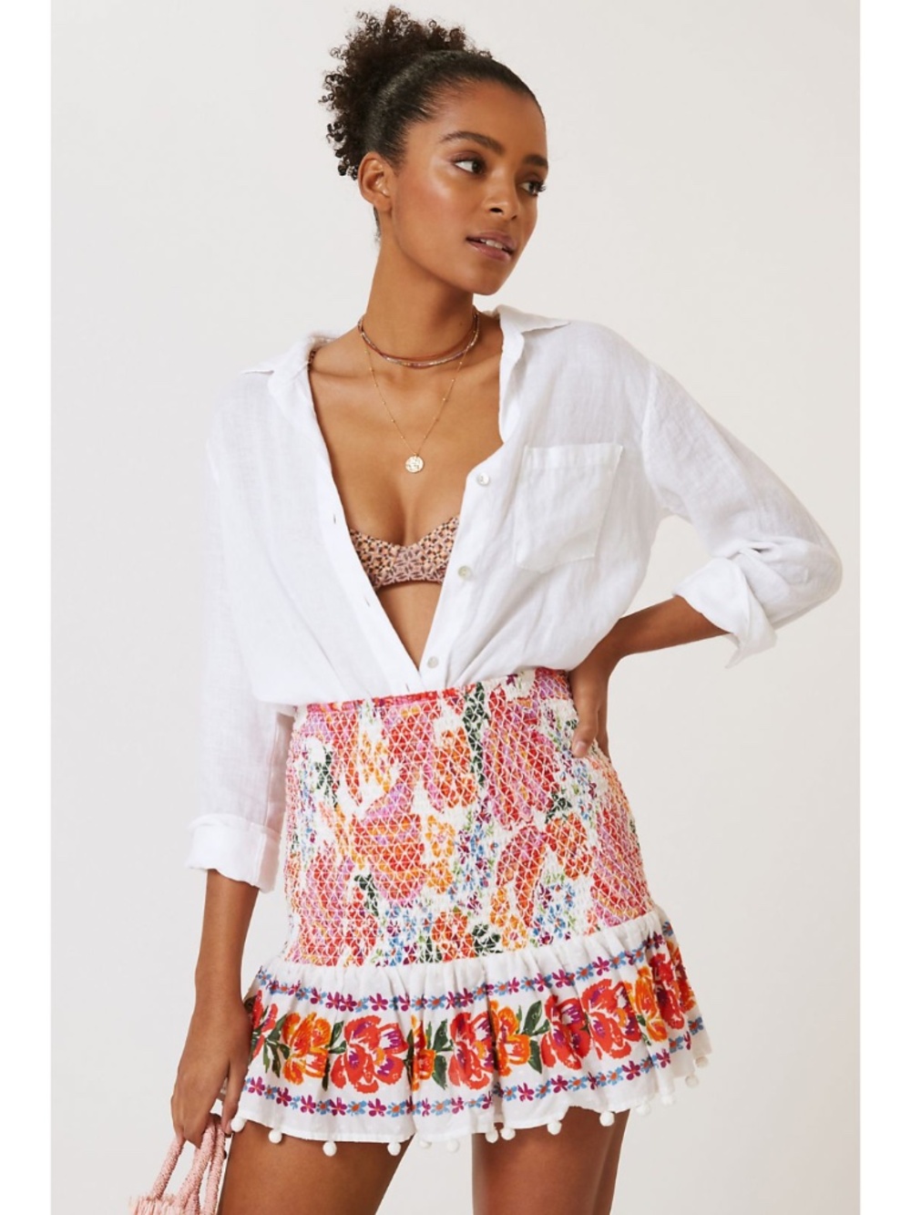 NEW Anthropologie Farm Rio Spring Bananas Mini Skirt Medium